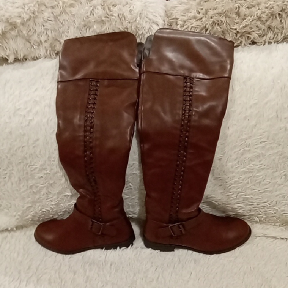 Charlotte Russe Brown Over the Knee Boots